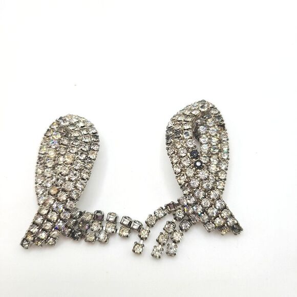 Vintage Musi Shoe Clips, Rhinestone - Picture 1 of 7